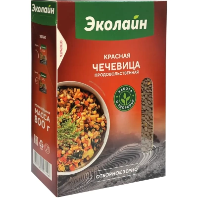 Чечевица красная 800 г Эколайн 