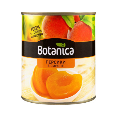 Персики половинки в сиропе консервированные. Botanica. 850мл